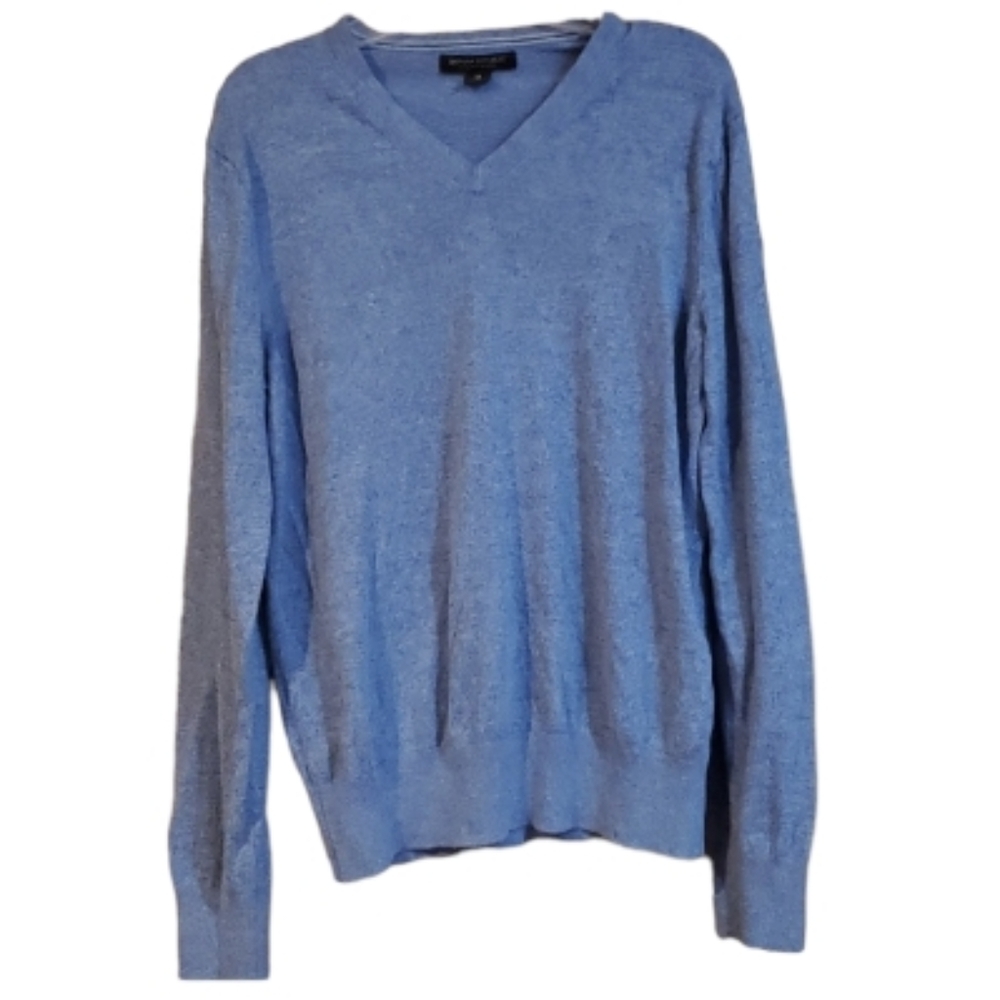 Banana Republic Unisex Blue Cashmere Silk Blend Lightweight V neck Sweater Size